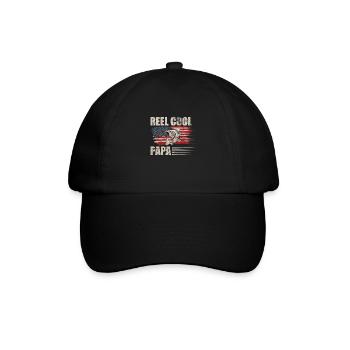 Fischen Papa Geschenk - Baseballkappe - Schwarz/Schwarz - Vorne