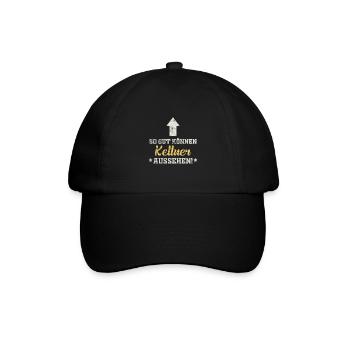 Kellner lustiger Spruch - Baseballkappe - Schwarz/Schwarz - Vorne