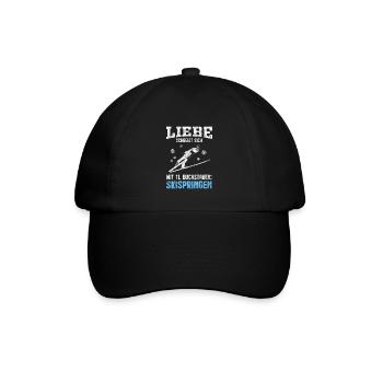 Skispringen Leidenschaft & Liebe - Baseballkappe - Schwarz/Schwarz - Vorne