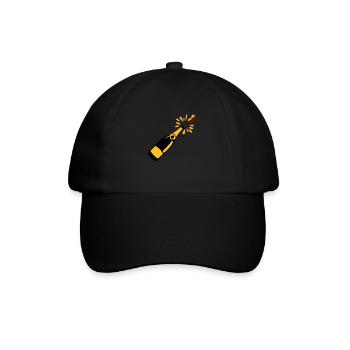 Flaschen-Alkohol-Verschluss springt - Baseballkappe - Schwarz/Schwarz - Vorne