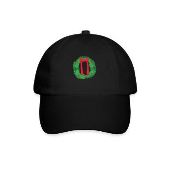 Kranz Weihnachten - Baseballkappe - Schwarz/Schwarz - Vorne