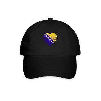 Bosnian flag heart by the Manzanita`s - Baseballkappe - Schwarz/Schwarz - Vorne