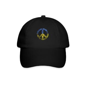 Peace sign Ukraine Stand for Ukraine Geschenk - Baseballkappe - Schwarz/Schwarz - Vorne