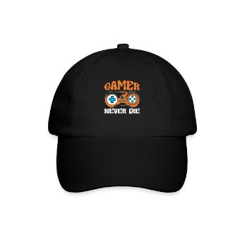gamer never die - Baseball Cap - black/black - Front