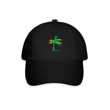 Tropical Beach Paradise Palm Rainbow 4 - Baseball Cap - black/black - Front