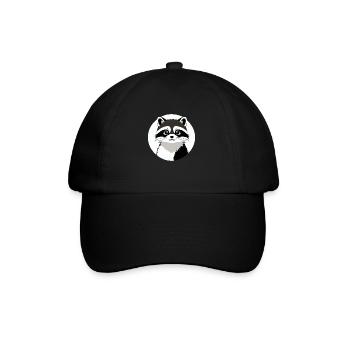Waschbären süßer Cartoon Waschbär 36 - Baseballkappe - Schwarz/Schwarz - Vorne