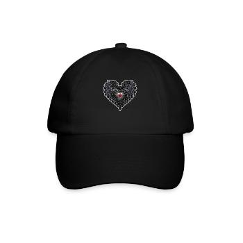 Heart and Wings - Love - Baseball Cap - black/black - Front