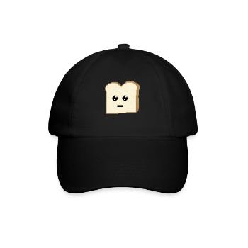Toast mit Augen - Baseballkappe - Schwarz/Schwarz - Vorne