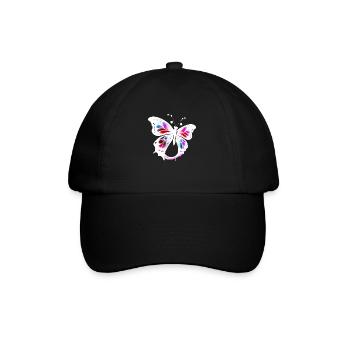 Mehrfarbiger Schmetterling - Baseballkappe - Schwarz/Schwarz - Vorne
