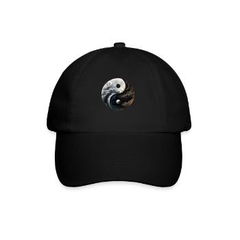 Ying Yang Motiv - Baseballkappe - Schwarz/Schwarz - Vorne