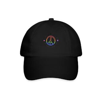 lgbtq Pride 2023 Peace Heart - Baseballkappe - Schwarz/Schwarz - Vorne