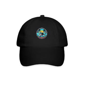 requin et coucher de soleil - Casquette classique - noir/noir - Devant