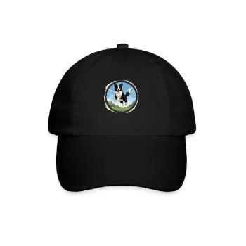 Cheerful Border Collie dog - Baseball Cap - black/black - Front