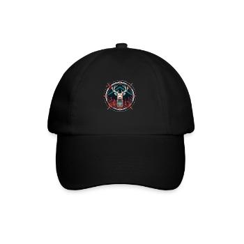 Deer in Ornament, Love Deers - Baseball Cap - black/black - Front