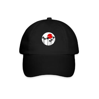 Palmen Sommer Strand Sonne - Baseballkappe - Schwarz/Schwarz - Vorne