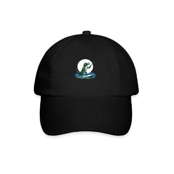 Crocodile doing stand-up paddling - Baseball Cap - black/black - Front