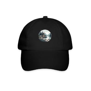 Sunset Cabin - Baseball Cap - black/black - Front