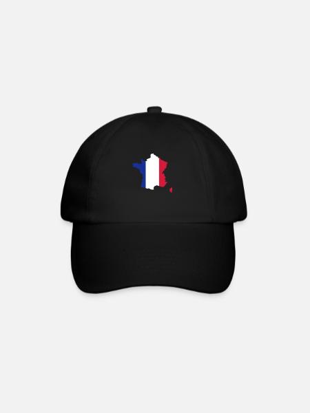 France - Baseballkappe - Schwarz/Schwarz