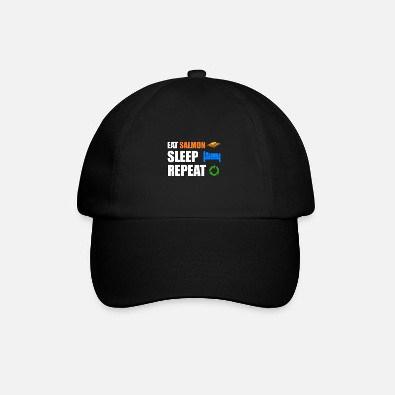 Lachs - Baseballkappe - Schwarz/Schwarz