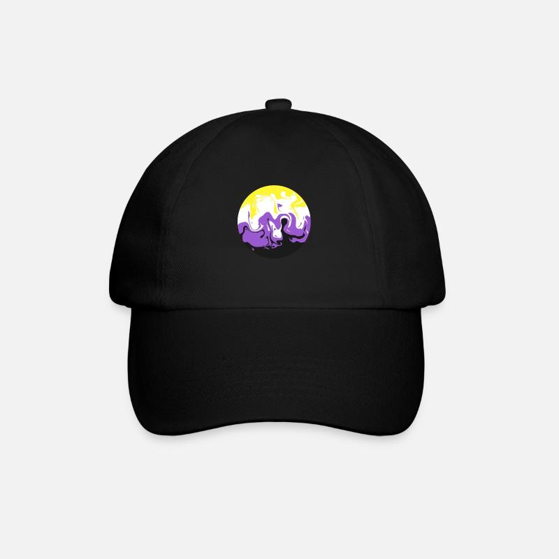 Non Binary Swirl - Baseball Cap - black/black