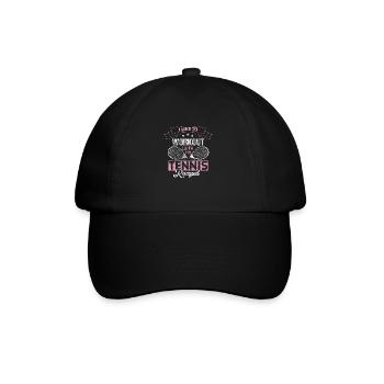 Tennis Aufschlag Tennisplatz Geschenk - Baseballkappe - Schwarz/Schwarz - Vorne