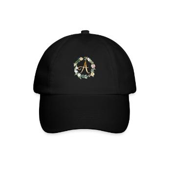 Monogramme personnalisable Aquarelle FloralE A - Casquette classique - noir/noir - Devant