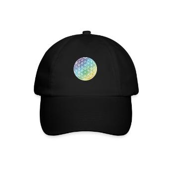 Flower of Life Rainbow Gift Idea 005-034 - Baseball Cap - black/black - Front