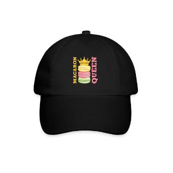 Macaron Queen Funny Macaron Dessert - Baseball Cap - black/black - Front