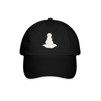 Eisbader "Schneemann am Eisloch" Winterschwimmen - Baseballkappe - Schwarz/Schwarz - Vorne