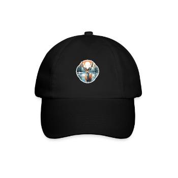 Deer in winter landscape - Baseball Cap - black/black - Front