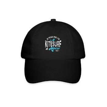 je peux pas jai kitesurf et apéro Humour kite surf - Casquette classique - noir/noir - Devant
