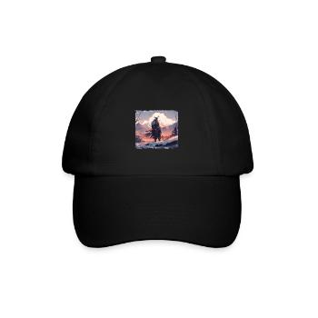 Samurai in snowy landscape - Baseball Cap - black/black - Front