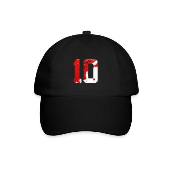 NO. 10 NUMBER 10 RED WHITE 10TH BIRTHDAY - Baseball Cap - black/black - Front