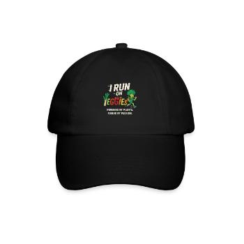 Ich laufe auf Gemüse - Baseballkappe - Schwarz/Schwarz - Vorne