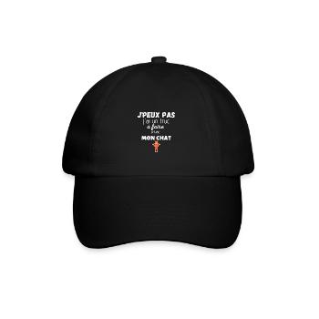 t-shirt chat. Je peux j'ai. Cadeau humour - Casquette classique - noir/noir - Devant