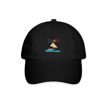 Theo prénom garçon voilier nom bateau - Casquette classique - noir/noir - Devant