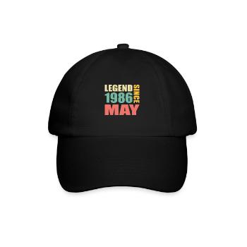 38th Birthday May Vintage 1986 Gift Idea - Baseball Cap - black/black - Front