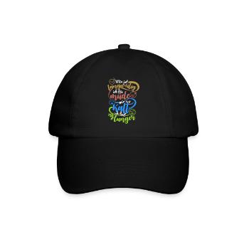 langweilig ich bin müde mir ist kalt ich Hunger - Baseballkappe - Schwarz/Schwarz - Vorne