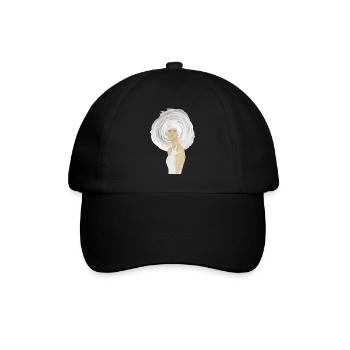Mujer con sombrero blanco - Baseballkappe - Schwarz/Schwarz - Vorne