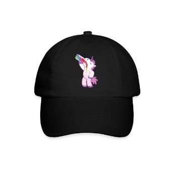 Unicorn Shirt · Rainbow Colors · Gift - Baseball Cap - black/black - Front