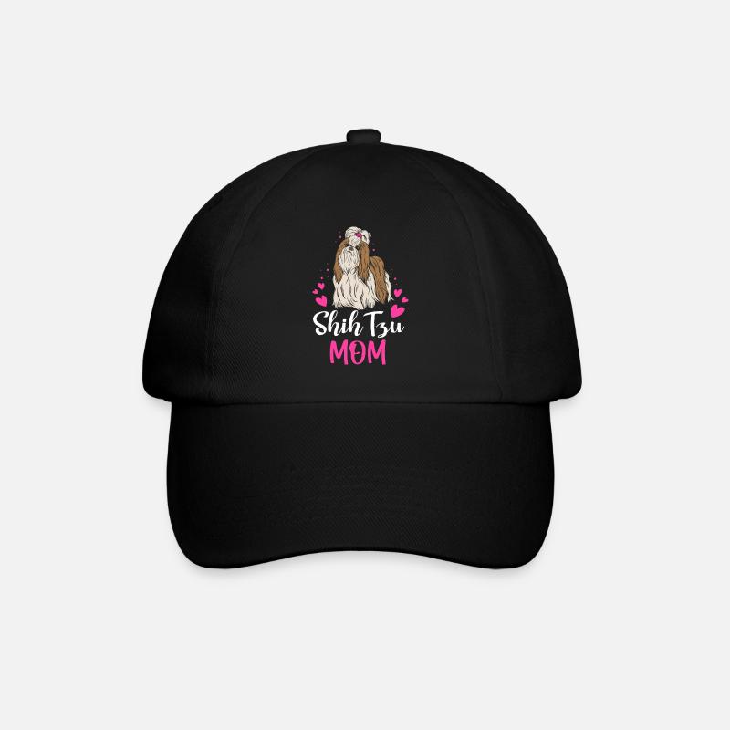 Shih Tzu Mutter Muttertag Haustier Hund Tierliebhaber - Baseballkappe - Schwarz/Schwarz