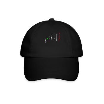 Heartbeat motorcycle EKG line gear shift 6 gear - Baseball Cap - black/black - Front