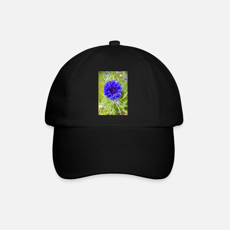 bluebottle also cornflower Kornblume Zyane - Baseballkappe - Schwarz/Schwarz