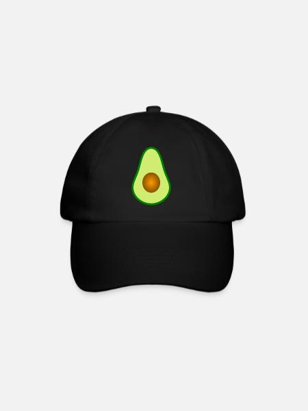 Avocado mit Kern Design zum personalisieren - Baseballkappe - Schwarz/Schwarz