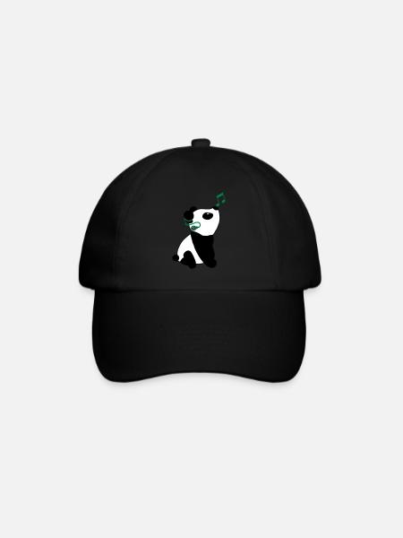 Panda with cochlear implant - Baseball Cap - black/black