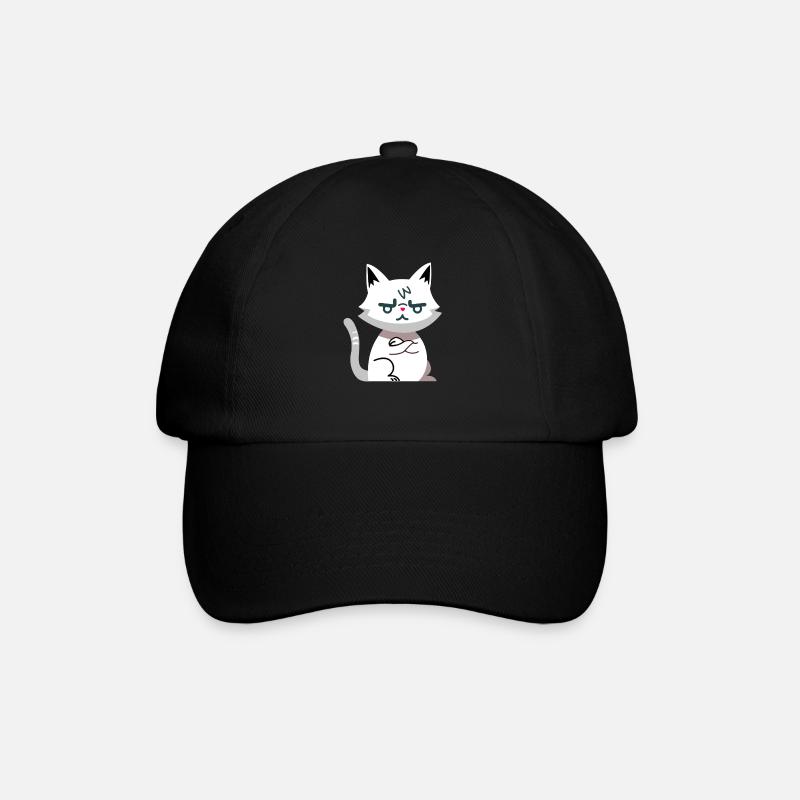 Wütende Katze - Baseballkappe - Schwarz/Schwarz