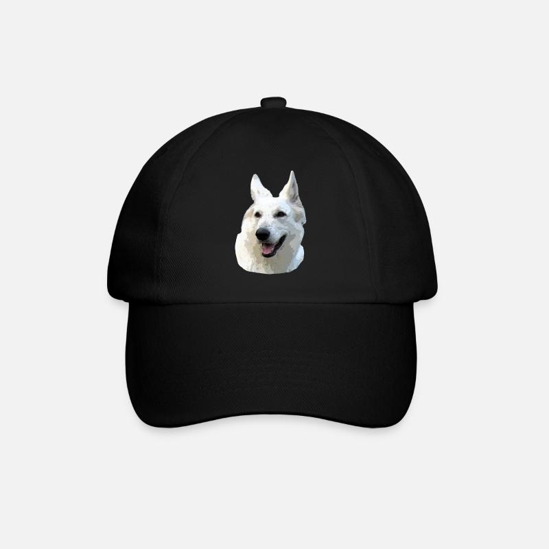 Weißer Schäferhund - Baseballkappe - Schwarz/Schwarz