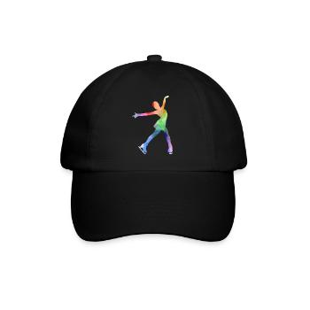 Eiskunstlauf Eiskunstlauf Schlittschuh Schlittschuh Tanz Wintersport - Baseballkappe - Schwarz/Schwarz - Vorne