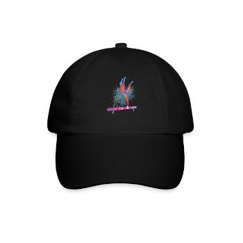 Colorful Figure Gymnastics Gymnast Gymnastics Gifts - Baseball Cap - black/black - Front