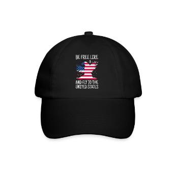 USA Flagge Amerika Fahne Stars & Stripes Patriot - Baseballkappe - Schwarz/Schwarz - Vorne